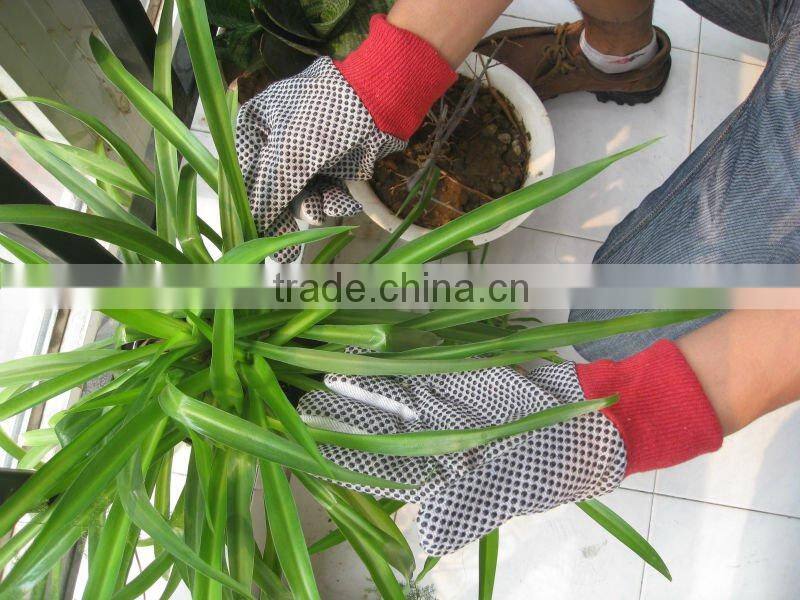 CanvaKnitted wrist gloves with PVC dots