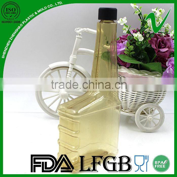 high quality clear popular square plastic bottle 500ml for fuel oil packaging