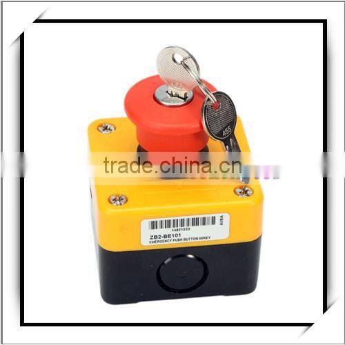 660V Red Sign Emergency Stop Push Button Switch & Key