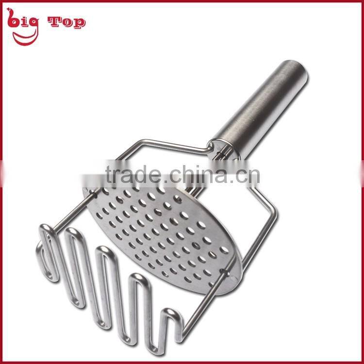 BT0208 Double Layer Stainless Steel Potato Masher Potato Ricer Fresh Potato Press Hand Push Down Potato Masher