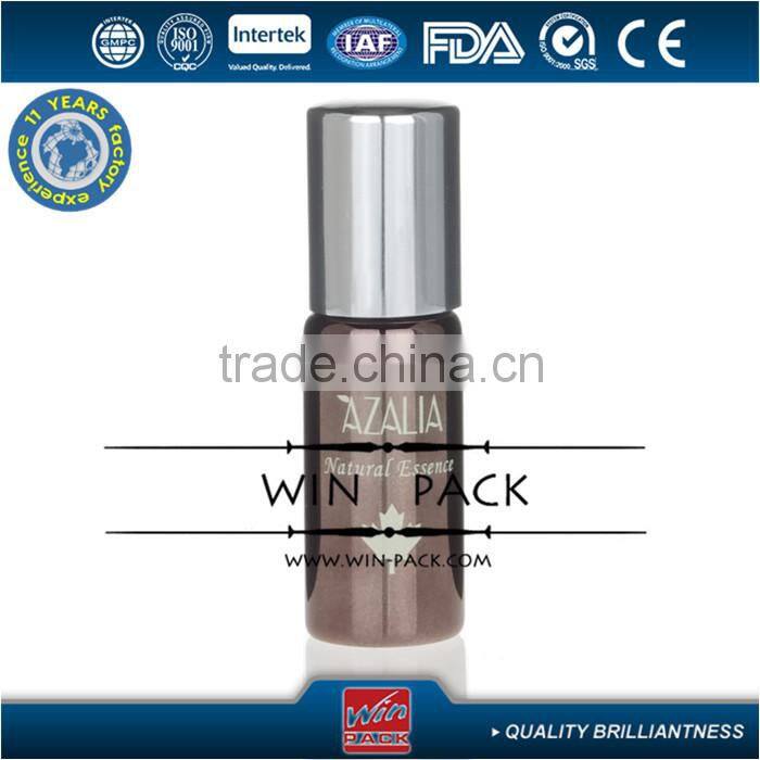 1oz grown color glass bottle with silver metal cap and metal roller