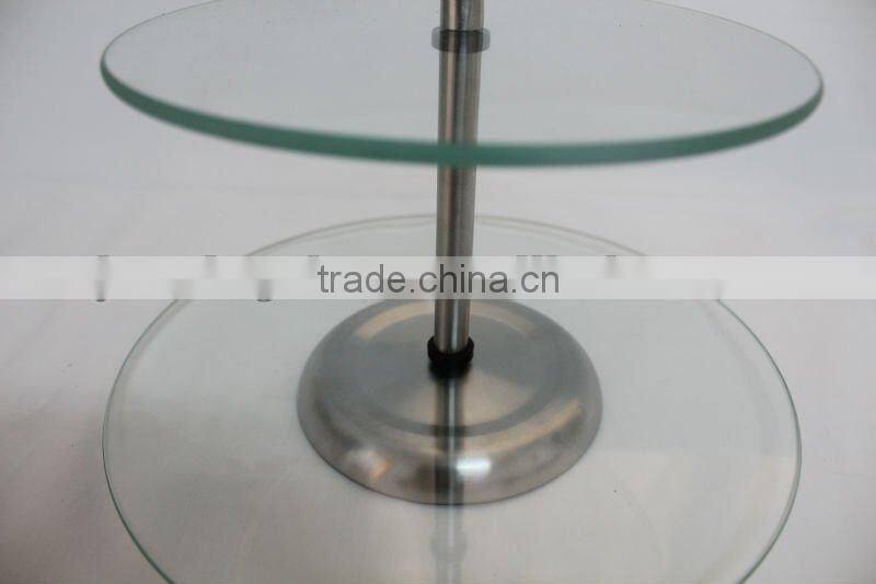 2 layers wedding glass cake stand
