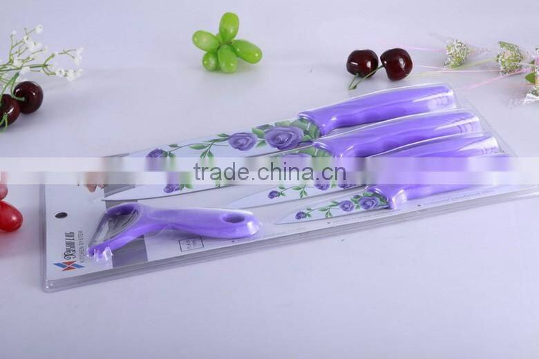 2016 Korea style 4 pcs stainless steel knife set with a plane