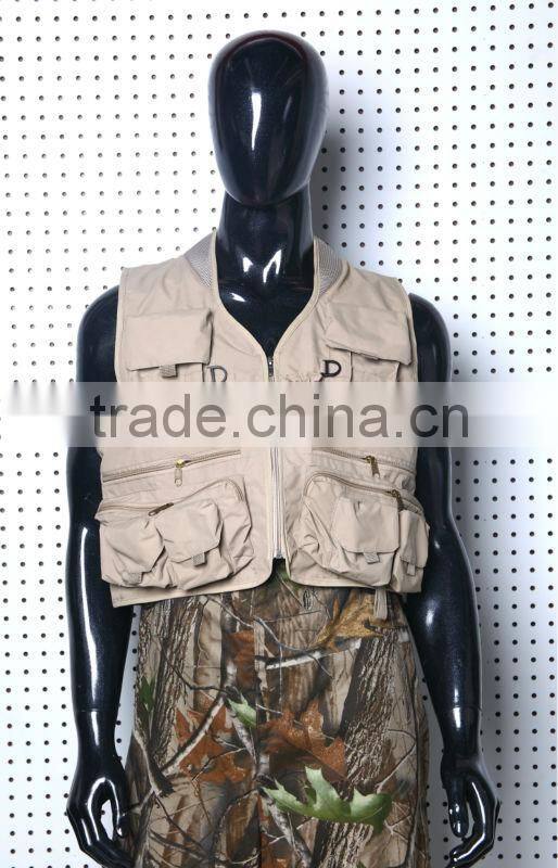 2016 New hot sale fashion cream fishing vest working vest with many pockets
