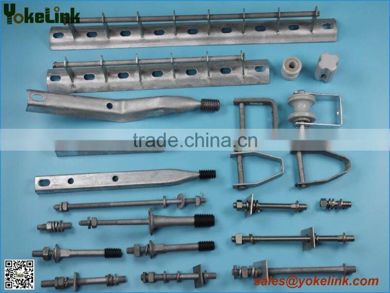 Line post insulator stud long shank for wood crossarm