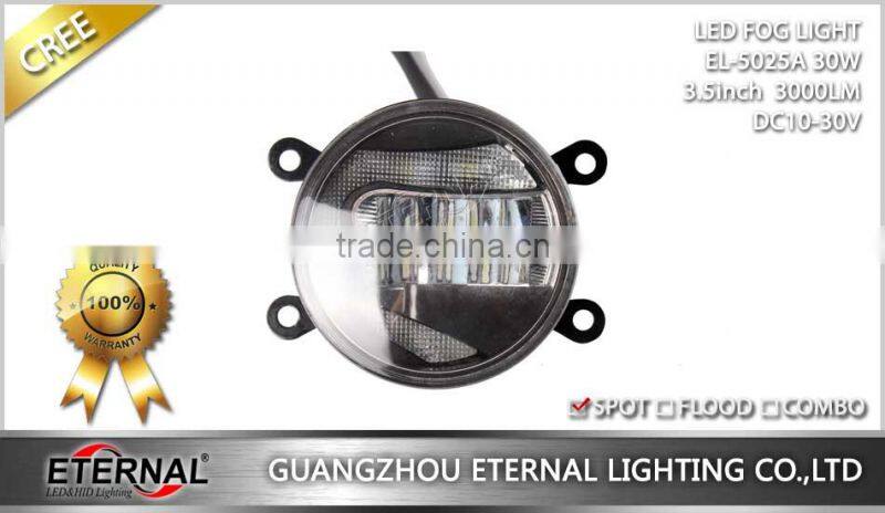 3.5in 30W Jeep Wrangler rubicon universal led fog light 4x4 offroad truck trailer vehicles work led driving lamp