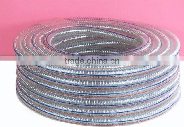 Spiral steel wire Reinforced pvc spring hose reel