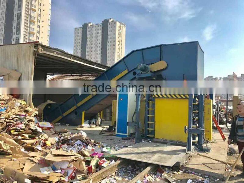 Automatic horizontal closed door baler, baling machine for waste paper, carton, cardboard