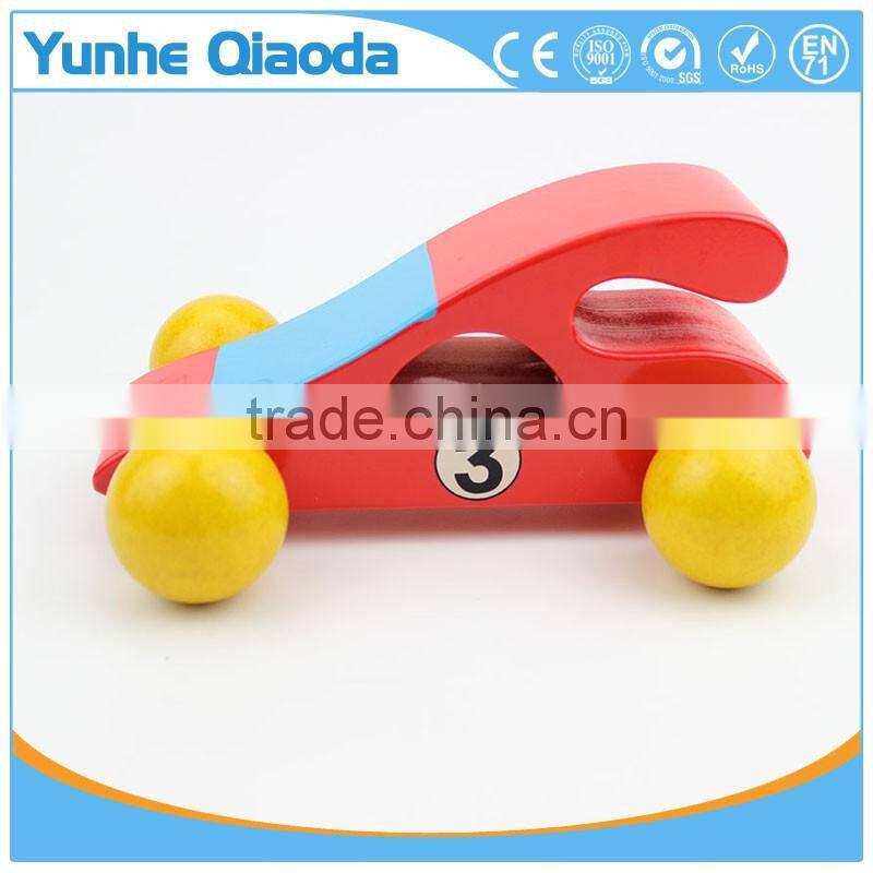 Red color classic race car toy for kids,Education city games wooden car model toy