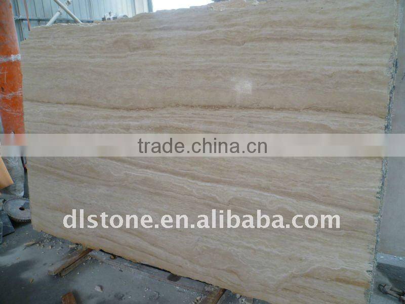 Turkey cream travertine stone polished big slabs