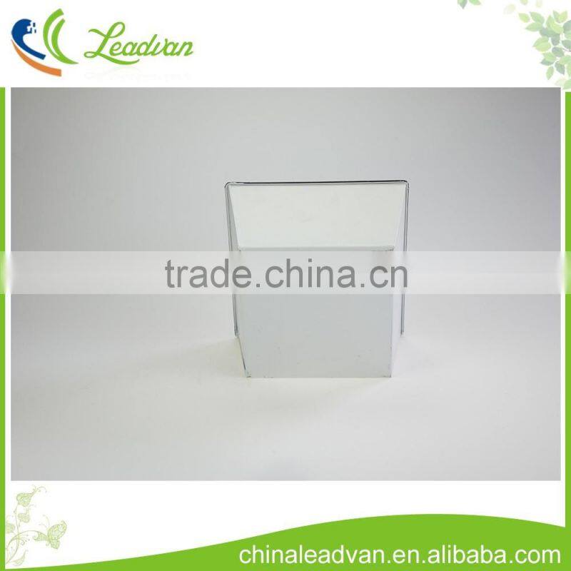 Wholesale reusable large white square galvanized metal flower pots and vases