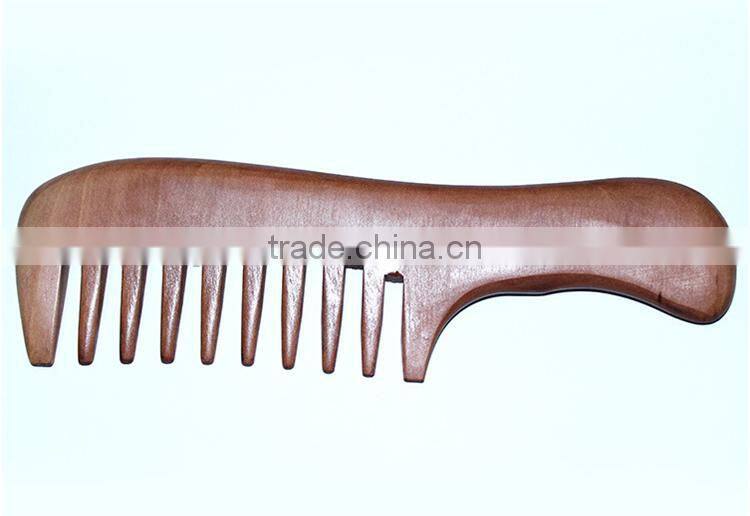 Anti-static Health Care Half Moon Hair Silky Peach Wooden Wide Teeth Comb