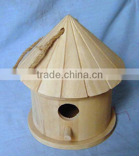 New unfinished wooden bird house