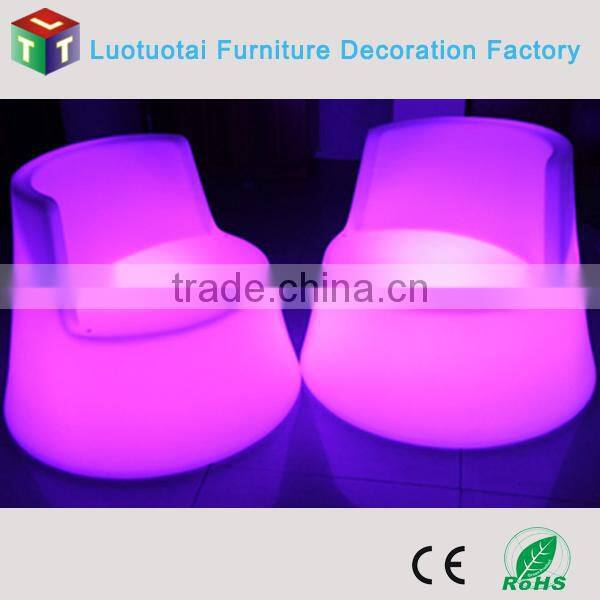 PE plastic RGB rechargeable remote control led bar chair/led sofa/led outdoor furniture