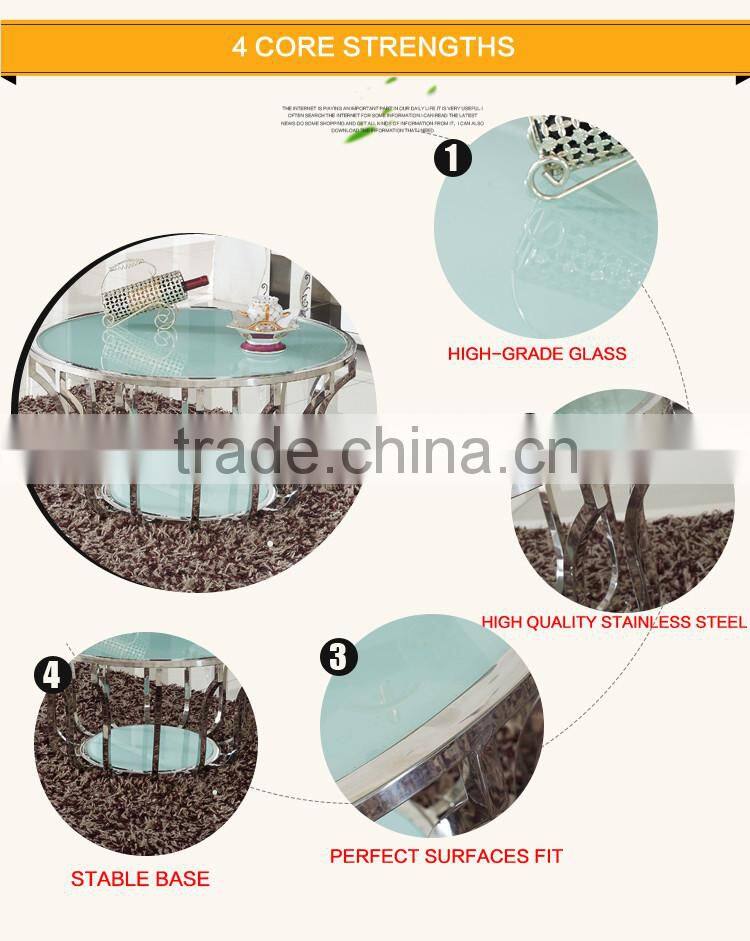 Living Room Furniture Round Glass Mirrored Coffee Table C391