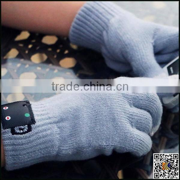 Shenzhen manufacture bluetooth winter acrylic knitted touch screen glove,bluetooth acrylic glove