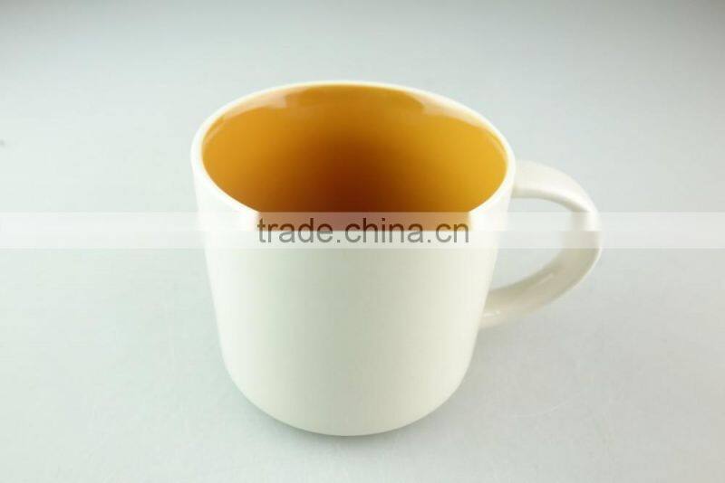 cheap stock hot sale 15oz ceramic/porcelain coffee mug hot sale inside color printing