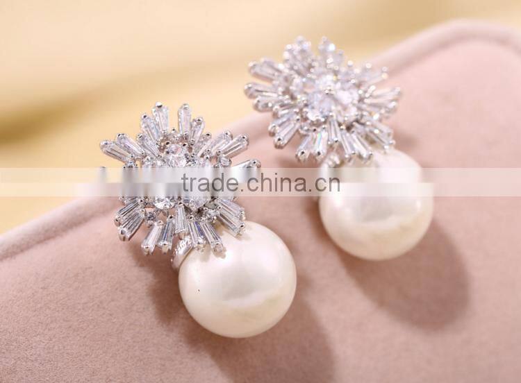 Wholesale Stock Small Order Fashion Women Competitive Pearl Earrings