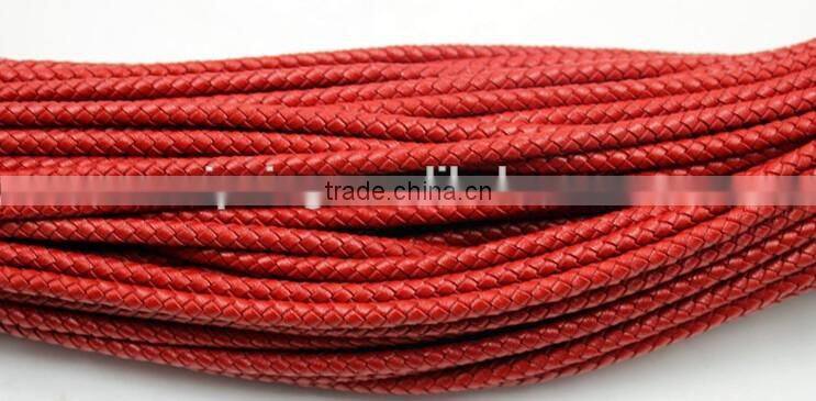 5mm round real braided leather cord various color for option for making jewelry bracelet