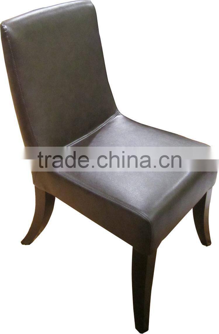 French elegant wooden leather dining chair