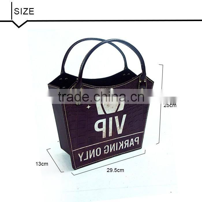 Collapsible Leatherette Storage Basket / Desktop Accessories Holder