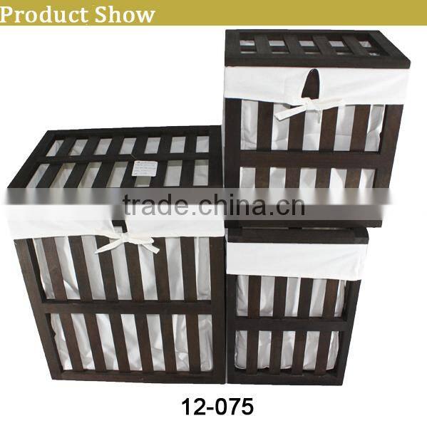 wooden box for dirty clothes