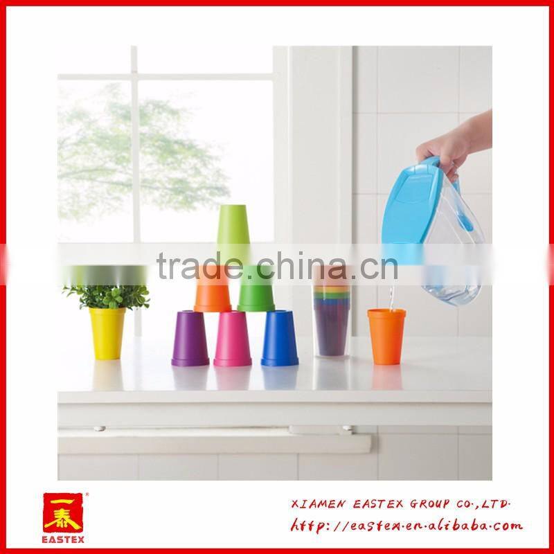 Hot selling plastic colorful 7 pieces rainbow cups set