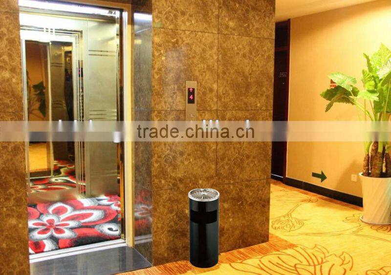 New design round-shape trash can with ashtray in gridding/ Commercial stainless steel ground ash barrel GPX-17 (Granite Pattern)