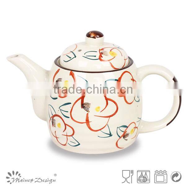 wholesale decals printing stoneware tea pot,ceramic tea pot, ceramic coffee pot