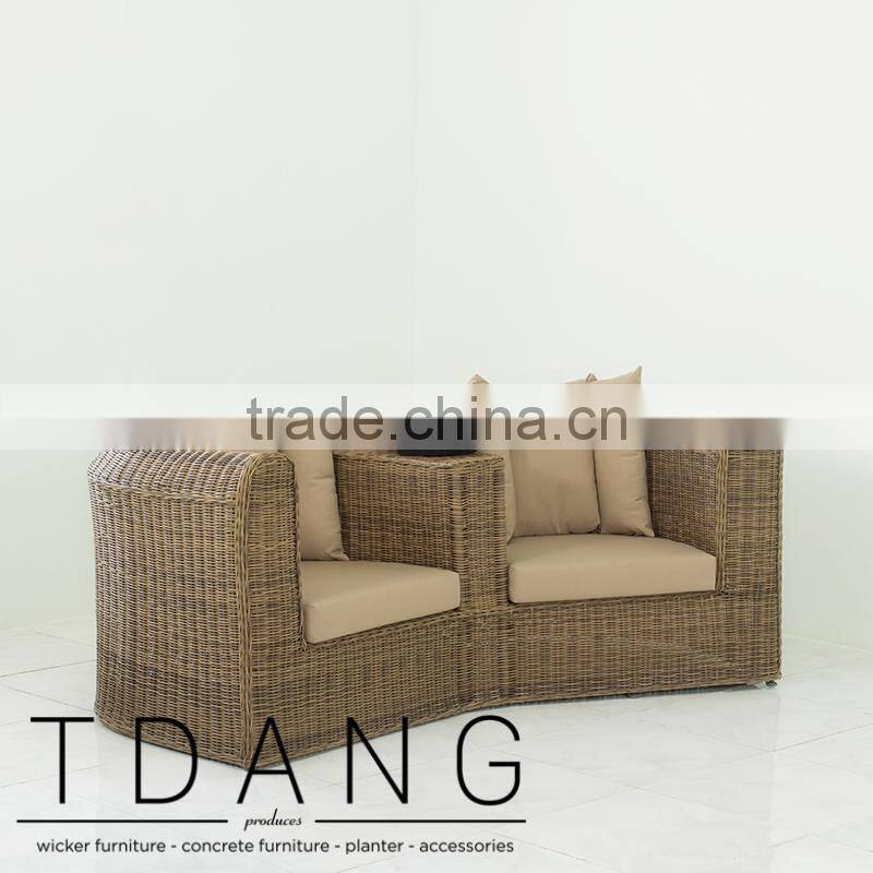 Regatta Wicker Loveseat- Top sale wicker synthetic rattan sofa love seat