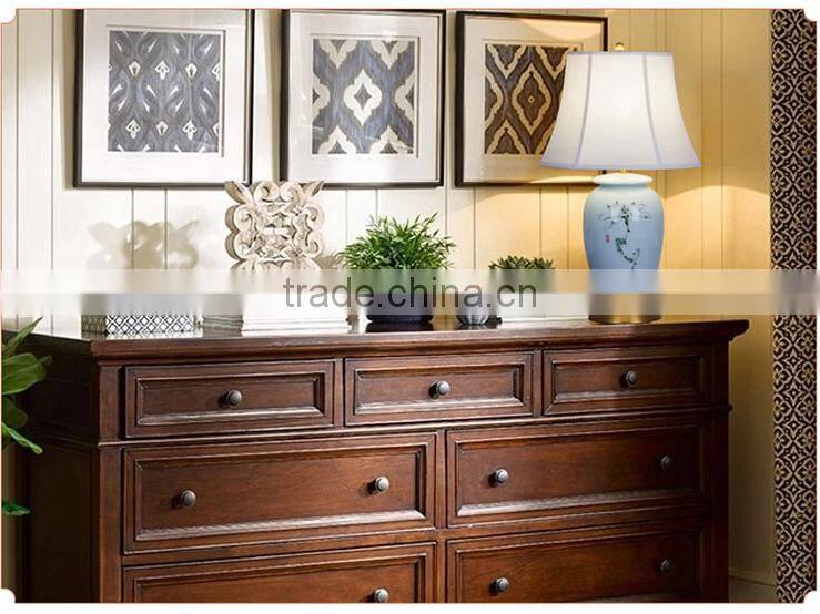 Dark blue art bedroom ceramic table lamps