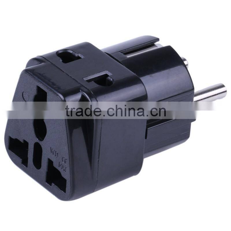 Euro and German 2 round pins 10/16A 250V AC Universal Accessory 2 sockets adapter plug WDI-9