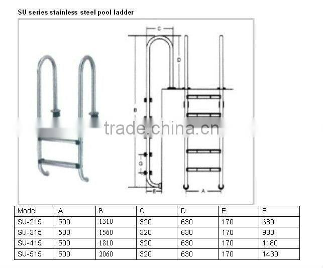 Factory supply Stainless steel 2 steps spa ladder