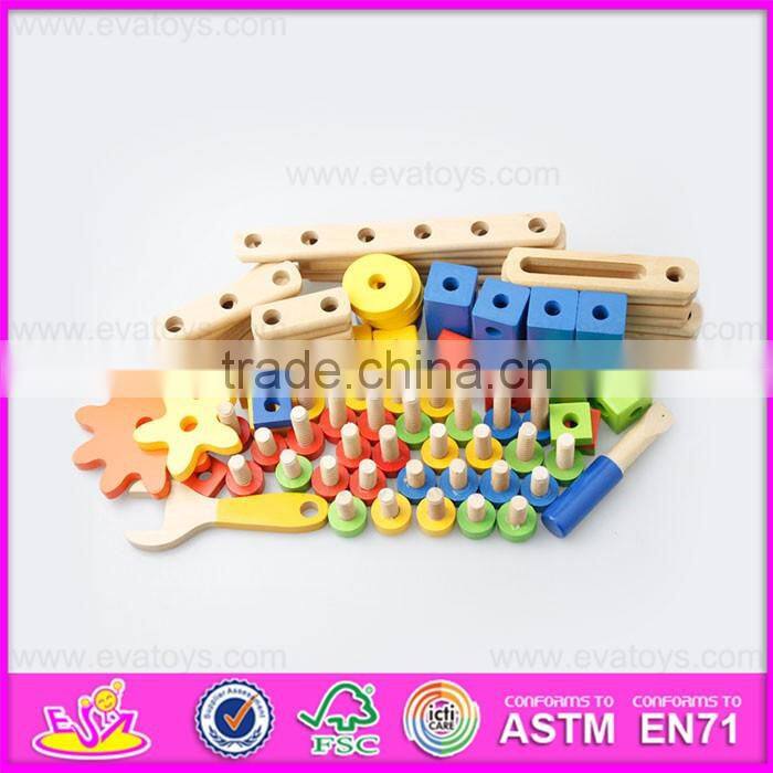2016 new design kids changeable wooden nut toy,diy children wooden nut toy W03C021