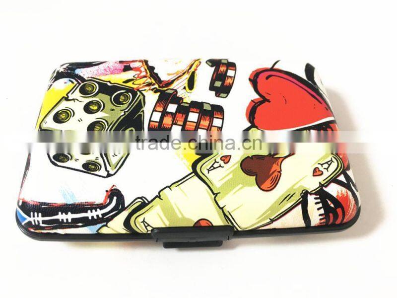 PU Leather Aluminum Wallet Business Card Holder, Credit Card Holder RFID Blocking