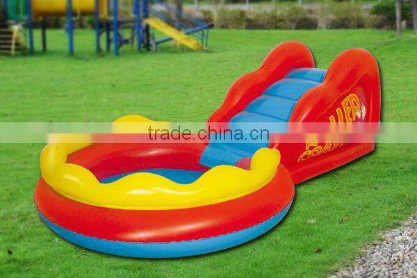 plastic outdoor garden slide set with basketball for wholesale