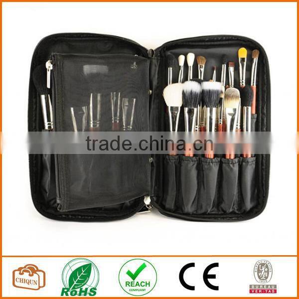 Multifunction Fabrics Makeup Brush Zipper Folio Case Cosmetic Handbag For Travel