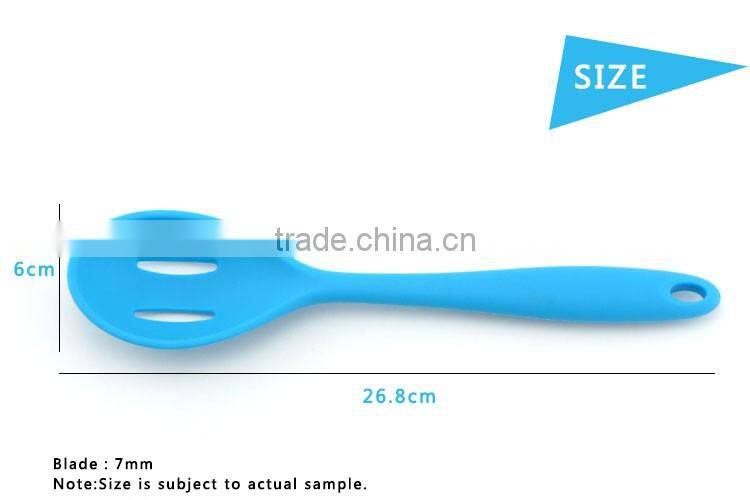 Integrated Seamless Design Silicone Handle Slotted Spoon