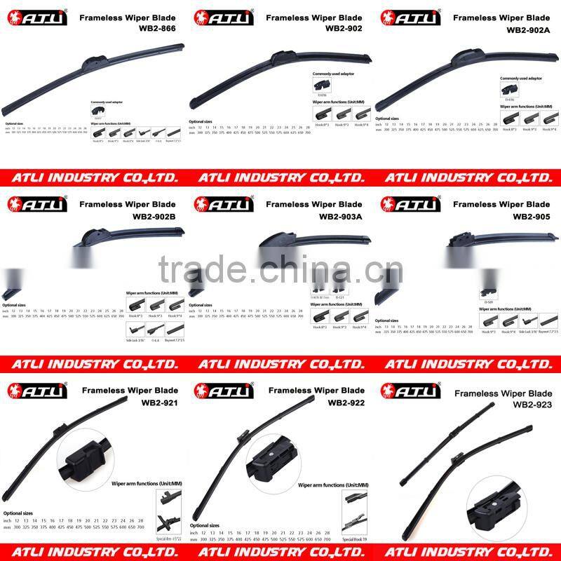 Frameless car soft wiper blade Size12 to 28