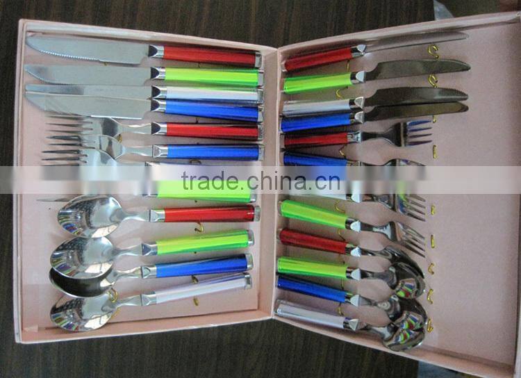 BSCI, FDA, LFGB, coloured plastic handle cutlery