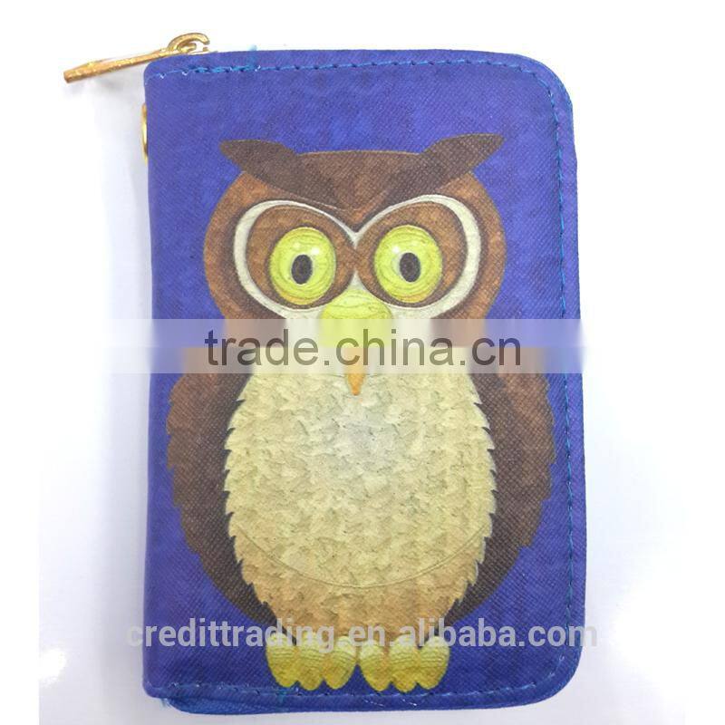 2015 New Fashion PU Leather Women Wallet Owl Printed