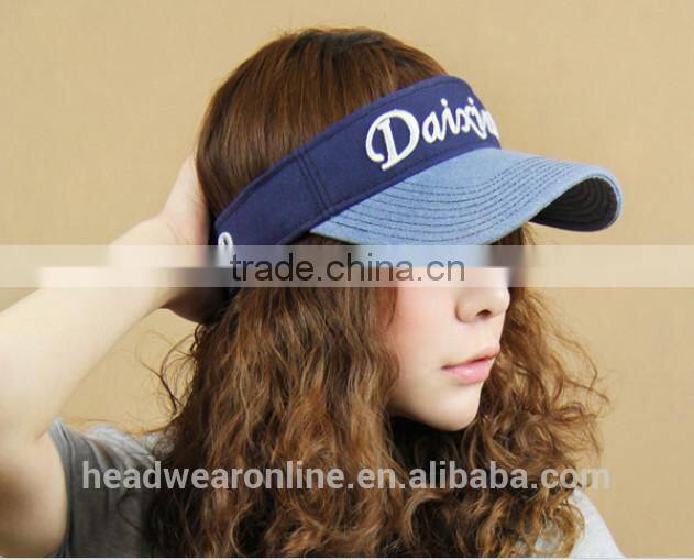 custom fashion sun visors with 3D embroidery