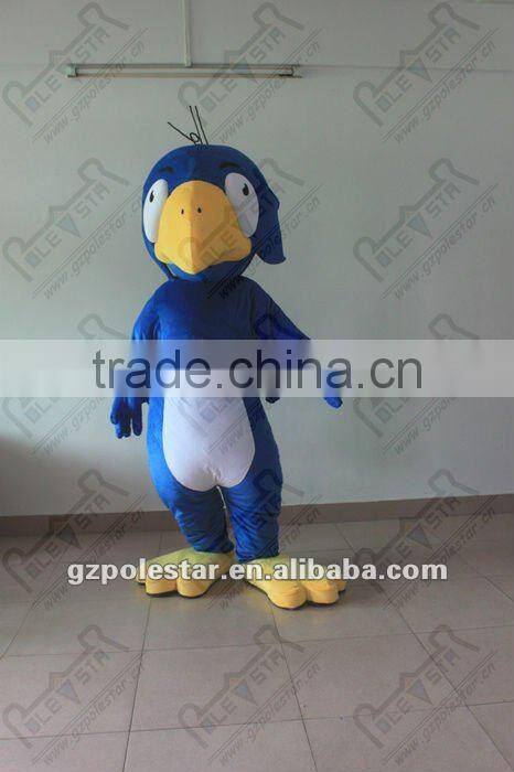 yellow beak blue eagle mascot costume white belly