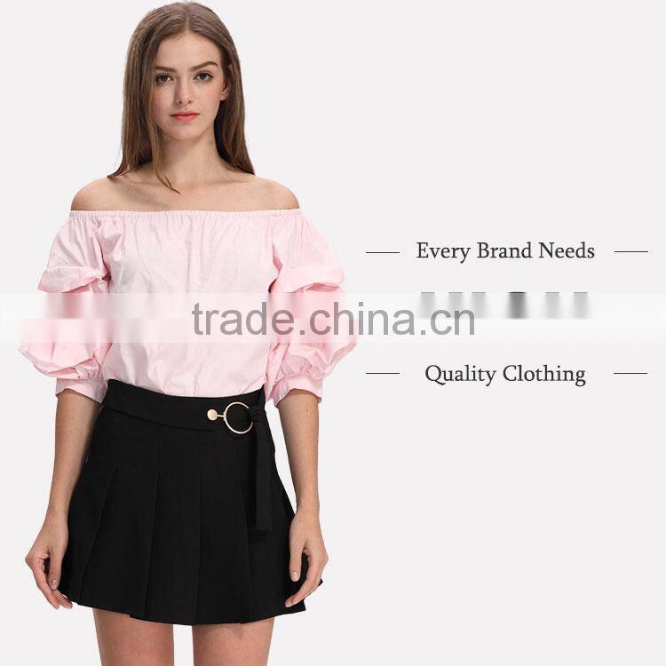 2017 women off shoulder new summer cotton blouse designs