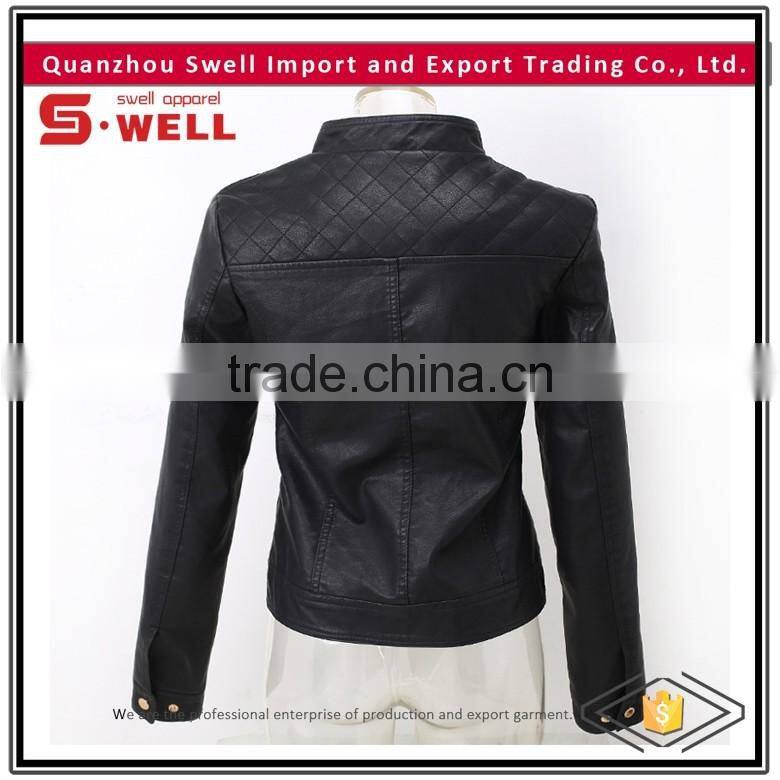 2016 wholesale custom cheap motorcycle pu lady jacket