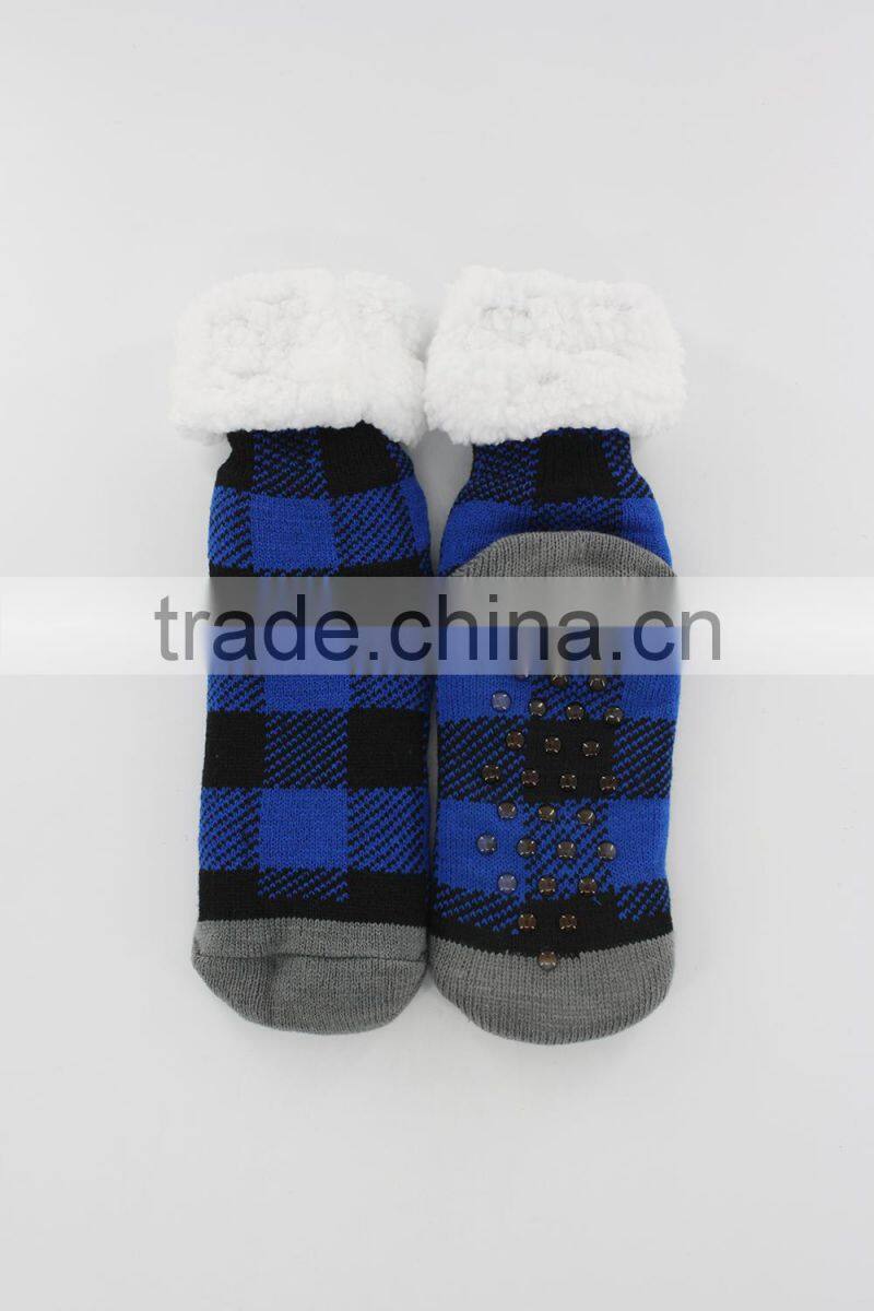 acrylic faux fur anti slip home soft slipper socks