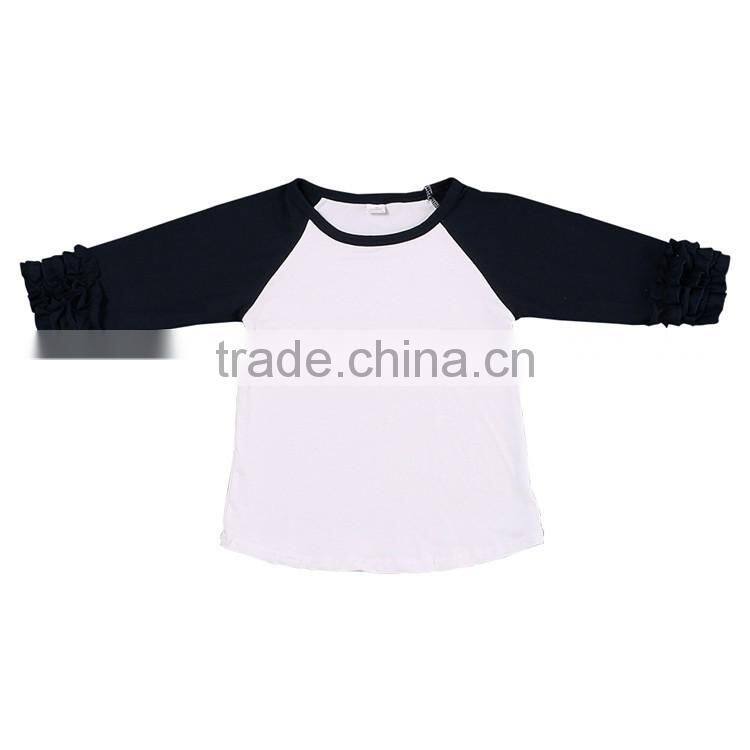 Wholesale children wear Icing Ruffle Raglan Shirt Baseball Shirt Long sleeve children's boutique clothing