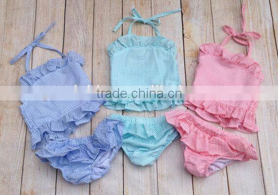 Summer time classical pure color baby girl's swimsuit two piece fashion swimsuit
