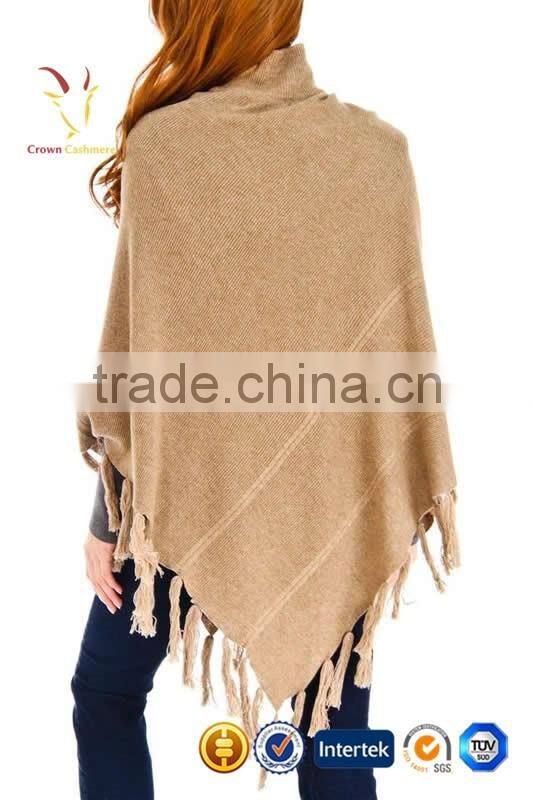 Classic Cashmere Fringed Poncho Cashmere Poncho Sweater Wrap