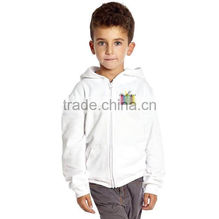 Wholesale 65 Cotton 35 Polyester Children Custom Printed Zip Up Fleece Hoodie